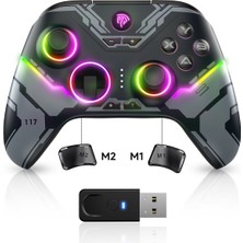 Easysmx X15 - Kablosuz Gamepad - Hall Effect Stick - Hall Triggers - Drift & Dead Zone Yok, 7 Rgb- Pc, Android, Steam ve Switch Uyumlu - Siyah