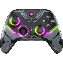 Easysmx X15 - Kablosuz Gamepad - Hall Effect Stick - Hall Triggers - Drift & Dead Zone Yok, 7 Rgb- Pc, Android, Steam ve Switch Uyumlu - Siyah