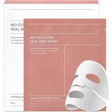 Bio Kolajen Şeffaflaşan Yüz Maskesi Nemlendirici, Canlandırıcı, Kore Yüz Maskesi Real Deep Mask 5 Adet