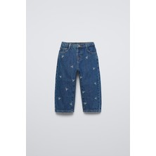 Kız Çocuk Fiyonklu Denim Pantolon