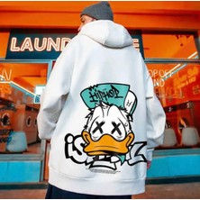 Amor Man Büyük Beden Özel Tasarım Kapüşonlu Hip Hop Sırt Baskılı Sokak Stil Battal Erkek Sweatshırt