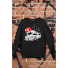 Fuddy Moda Civic Pandem Eg6 Jdm Legend Baskılı Kapüşonsuz Sweatshirt, Unisex Oversize Araba Temalı Sweat