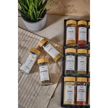 Kitchen Line Raul Bamboo 12'li Ahşap Kapaklı Baharatlık Takımı 120 ml