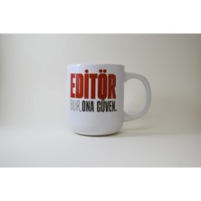 Editör Bilir, Ona Güven, Yazarlar, Editörler ve Kitapseverler Için Illüstrasyon Baskı Fincan, Komik Fincan, Edebiyat Temalı Fincan Mug, 300 ml
