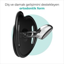 Mamajoo Ortodontik Damaklı Emzik, Antrasit Leopar, 6+ Ay, Emzik Saklama & Sterilizasyon Kutulu, İkili Set