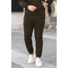 Unisex Basic Relax Fit Haki Jogger Eşofman Altı