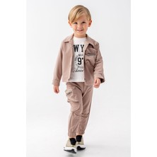 Gold Class Kidswear Çıtçıtlı Balon Cepli 3 Parça Erkek Çocuk Ceketli Takım