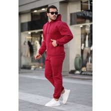 Unisex Basic Relax Fit Bordo Eşofman Takımı