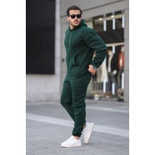 Unisex Basic Relax Fit Koyu Yeşil Eşofman Takımı