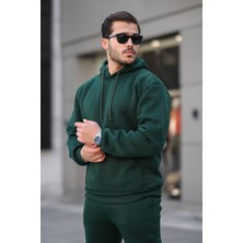 Unisex Basic Relax Fit Koyu Yeşil Eşofman Takımı