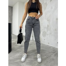 Bikelife Kadın Esnek/likralıyüksek Bel Mom Jeans
