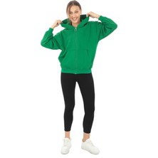 Pachie Kapüşonlu Cepli Yeşil Renk Üç Iplik Sweatshirt (PCST044)