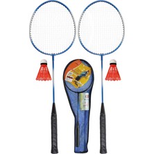 5'li Çantalı Set Badminton Raketi Seti 2 Raket + 2 Top + Çanta Amatör Çocuk-Genç Raket Top Seti 500