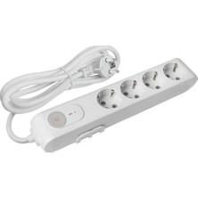 Viko Multi-Let Dörtlü 1050J Şok Korumalı Topraklı Kablolu Çoçuk Korumalı Gri 1.5 Metre