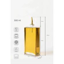 Kitchen Line Molivet Gold Kapak 500 Ml Cam Yağdanlık-Sosluk-Sirkelik Sticker Hediyeli