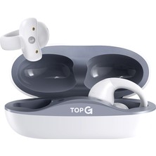 TopG Vox Q4 Ear Clip Beyaz Kulak Içi Bluetooth Küpe Kulaklık