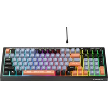 Everest Kb-98 Sessiz Rainbow Q Türkçe Klavye Membrane Oyuncu Klavyesi Gaming Klavye