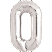 0 Rakam Folyo Balon Gümüş  40 Inç