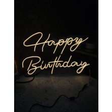 Cizgineon Happy Birthday Neonled Işıklı Duvar Dekarasyon Günışığı 45*50 cm