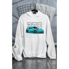 Unisex Nissan 370Z Baskılı Kapüşonlu Sweatshirt, Oversize Araba Temalı Hoodie