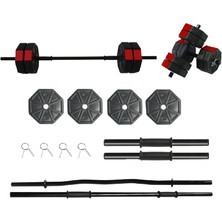 Tanspor 20 Kg Dambıl - Dumbell - Ağırlık - Halter - Kısa Bar Ve Düz Bar Seti