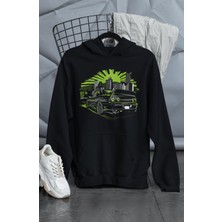 Fuddy Moda Unisex Gt-R 32 Baskılı Kapüşonlu Sweatshirt, Oversize Yarış Araba Temalı Hoodie
