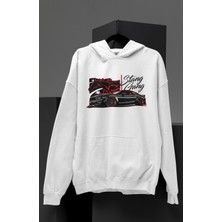 Unisex Stang Gang Baskılı Kapüşonlu Sweatshirt, Oversize Ford Mustangg Araba Temalı Hoodie