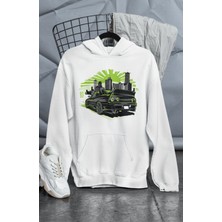 Unisex Gt-R 32 Baskılı Kapüşonlu Sweatshirt, Oversize Yarış Araba Temalı Hoodie