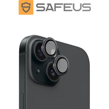 Safeus iPhone 15 Plus 9h Safir Temperli Kamera Lens Koruyucu