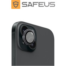 Safeus iPhone 15 Plus 9h Safir Temperli Kamera Lens Koruyucu