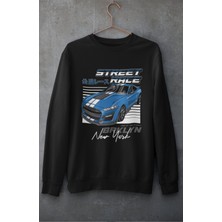 Fuddy Moda Street Race Kapüşonsuz Sweatshirt, Unisex Oversize Araba Temalı Sweat