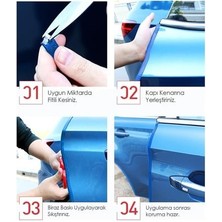 Sns Ticaret Oto Araç Kapı Koruma Fitili 5metre Parlak Siyah Renk Çarpma Çizilme Önleyici Fitil