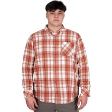 Mode Xl Büyük Beden Erkek Gömlek Ekose Oduncu 21394 Kiremit