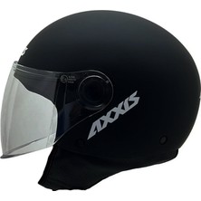 Axxis Square S Solid A1 Matt Black Yarım Motosiklet Kaskı - Xs