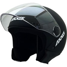 Axxis Square S Solid A1 Matt Black Yarım Motosiklet Kaskı - Xs