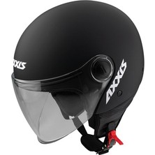 Axxis Square S Solid A1 Matt Black Yarım Motosiklet Kaskı - Xs