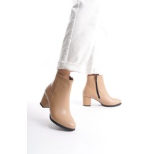 Marina Rosse Kadın Nud Cilt Düz Topuklu Kısa Bot