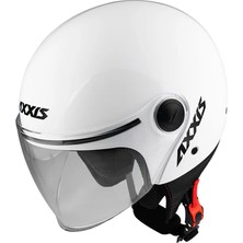 Axxis Square S Solid A0 Gloss Pearl White Yarım Motosiklet Kaskı - Xs