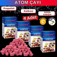 Hanzade Bitkisel Propolisli - C Vitaminli - Kara Mürverli Atom Çayı Kış Çayı 150 gr x 4 Adet