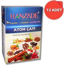 Hanzade Bitkisel Propolisli - C Vitaminli - Kara Mürverli Atom Çayı Kış Çayı 150 gr x 12 Adet