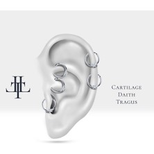 Prenses Pırlantalı Halka Piercing, 10-12 mm , 1.2 Mm, 14K Sarı-Beyaz-Kırmızı Altın | LC00034D