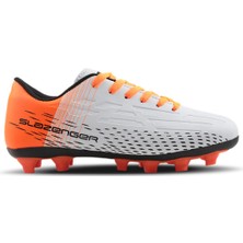 Slazenger SCORE I KRP Erkek Çocuk Halısaha Futbol Kramponu Beyaz / Turuncu