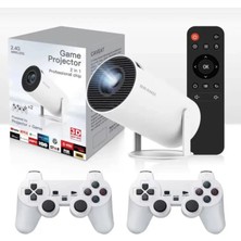 Projector + Game 2 In 1 Professional Chip 2.4 Ghz Wireless 2 Adet Gamepad Tvbox Oyunlu Model