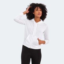 Slazenger PEMA I Kadın Fermuarlı Kapüşonlu Cepli Bej Sweatshırt
