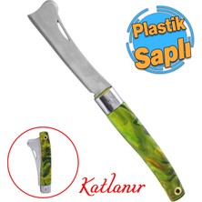 Badem10 Plastik Saplı Bıçak Çakı Soğuk Aşı Macunu Profesyonel Çelik Tepeli Uç Bağ Ağaç Budama Bıçağı 1 Adet