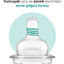 Mamajoo Anti-Kolik Biberon Emzikleri, 6 Ay+, Orta Akışlı, 2li Paket