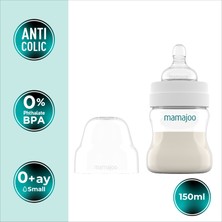 Mamajoo Silver Anti-Kolik Biberon 150 ml, 0 Ay+, Yenidoğan Bebek, Yavaş Akışlı