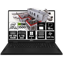 Msı Creator Pro X18 Hx Intel Core I9 14900HX 96GB 4tb SSD RTX3500 Ada Windows 11 Pro 18" UHD 120Hz Taşınabilir Bilgisayar A14VKSG-481TR-A2