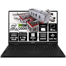 Msı Creator Pro X18 Hx Intel Core I9 14900HX 192GB 4tb SSD RTX3500 Ada Windows 11 Pro 18" UHD 120Hz Taşınabilir Bilgisayar A14VKSG-481TR-A6