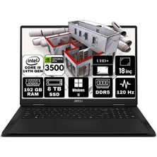 Msı Creator Pro X18 Hx Intel Core I9 14900HX 192GB 8tb SSD RTX3500 Ada Windows 11 Pro 18" UHD 120Hz Taşınabilir Bilgisayar A14VKSG-481TR-A7